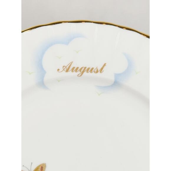 Royal Albert August Poppy Wild Flower Year 1987 Bone China 8" Wall Decor England - Picture 3 of 11